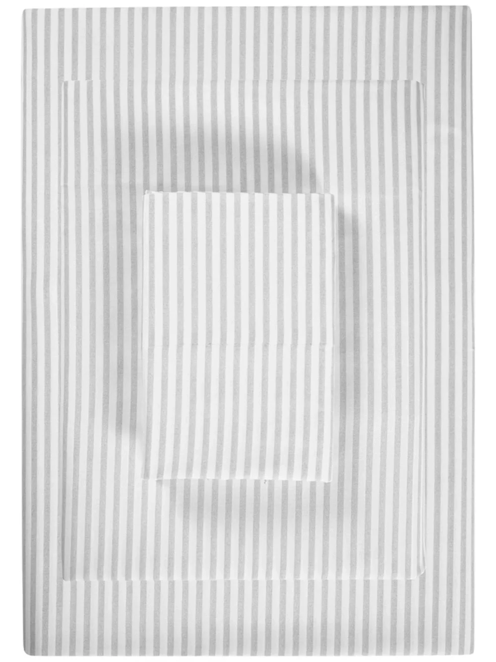 Sunham Microfiber Printed 3-Pc. Sheet Set, Twin Gray Stripe 734737733169